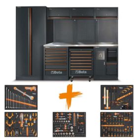 ARREDO OFFICINA C45PRO 2.0 PIANO ACCIAIO 61.5 CM BETA+ 268 UTENSILI