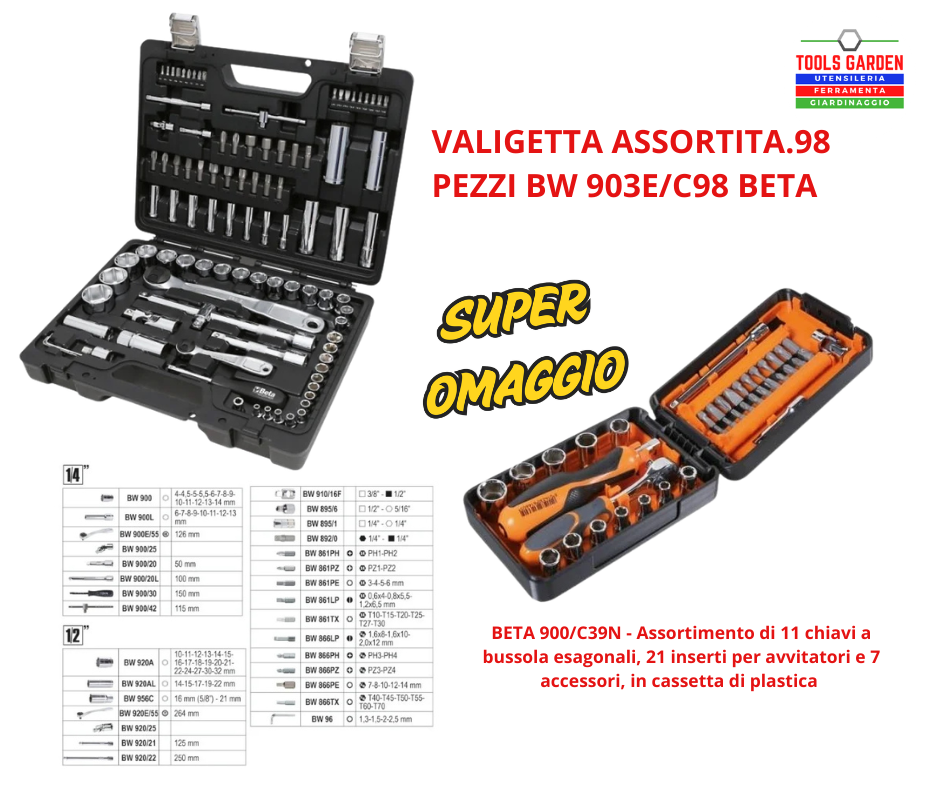 VALIGETTA ASSORTITA.98 PEZZI BW 903E/C98 BETA VALIGETTA ASSORTITA.98 PEZZI BW 903E/C98 BETA