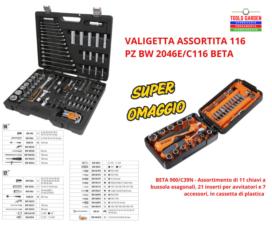 VALIGETTA ASSORTITA 116 PZ BW 2046E/C116 BETA VALIGETTA ASSORTITA 116 PZ BW 2046E/C116 BETA