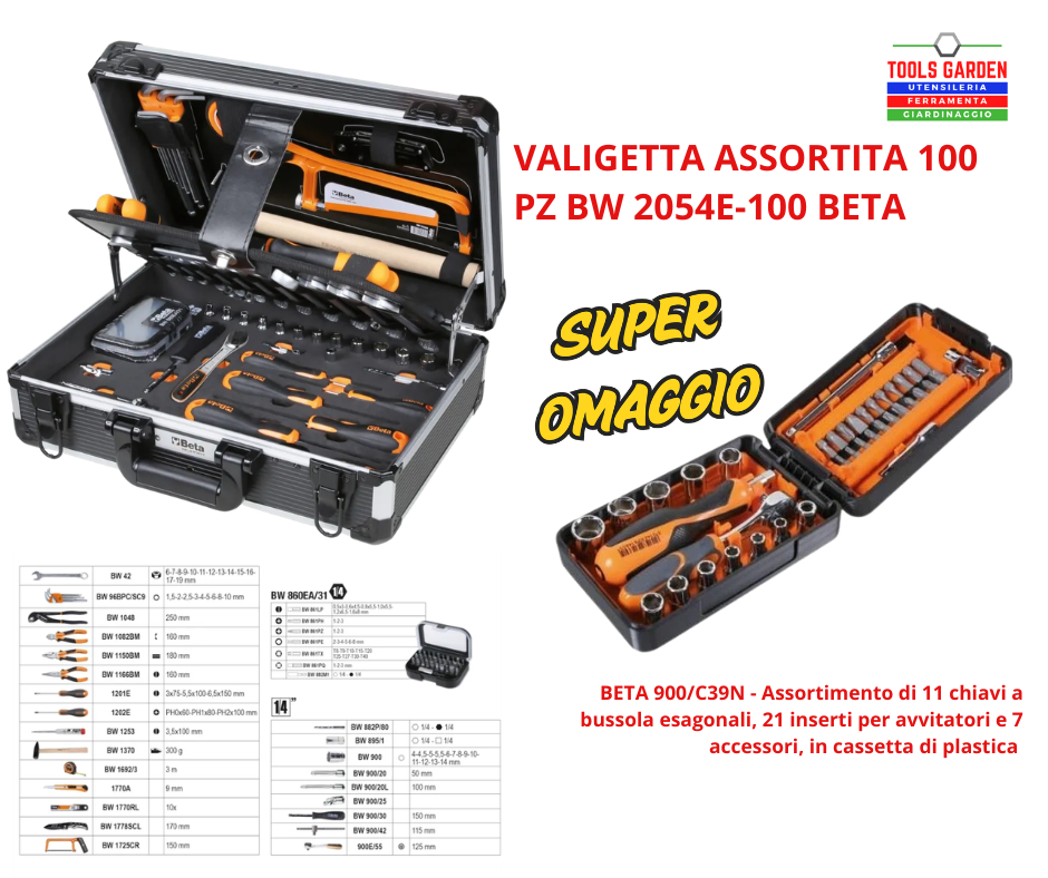 VALIGETTA ASSORTITA 100 PZ BW 2054E-100 BETA VALIGETTA ASSORTITA 100 PZ BW 2054E-100 BETA