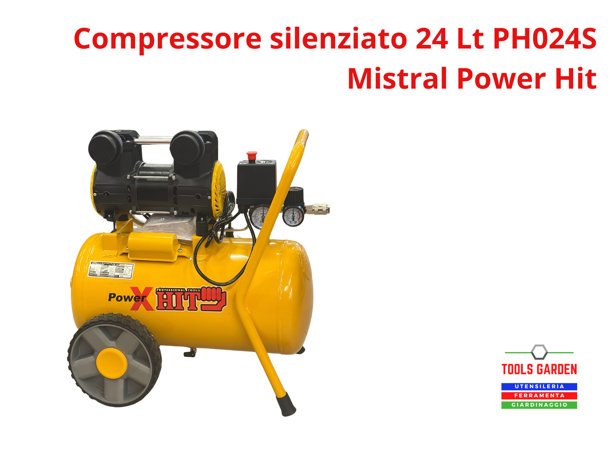 COMPRESSORE SILENZIATO COMPRESSORE SILENZIATO 24LT PH024S MISTRAL